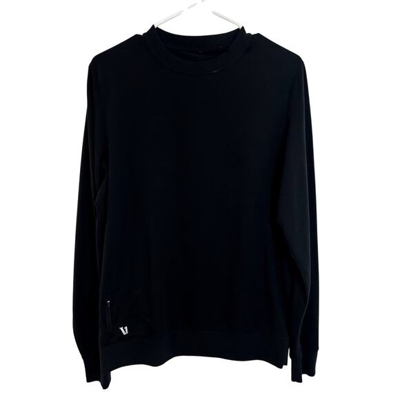 Vuori Ponto Performance Crew Sweater Mens Size Medium Black White - Picture 2 of 5
